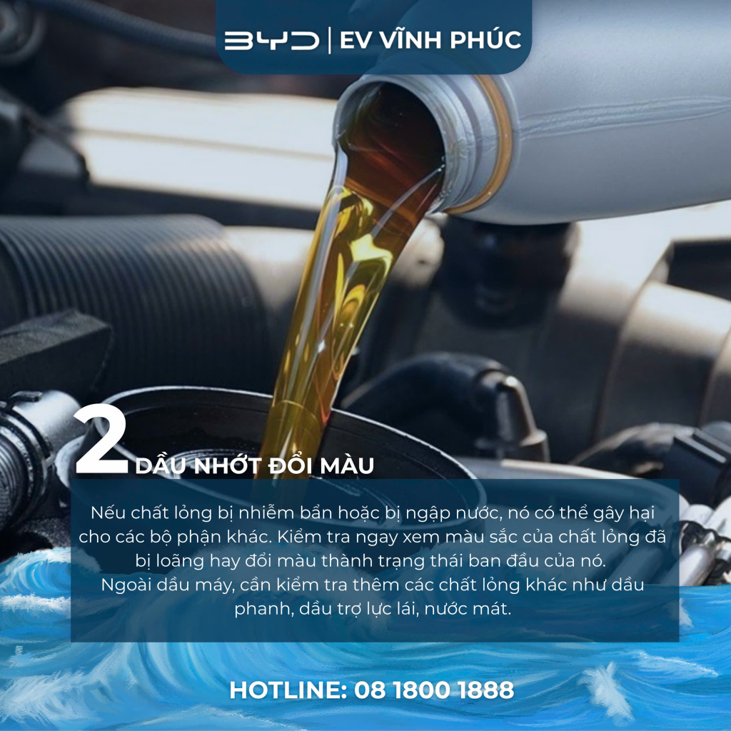 Dấu hiệu của việc xe đang gặp nguy hiểm do thủy kích: Dầu nhớt đổi màu
