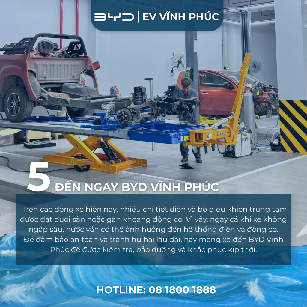 Mang xe đến BYD Vĩnh Phúc để kiểm tra và xử lý kịp thời 