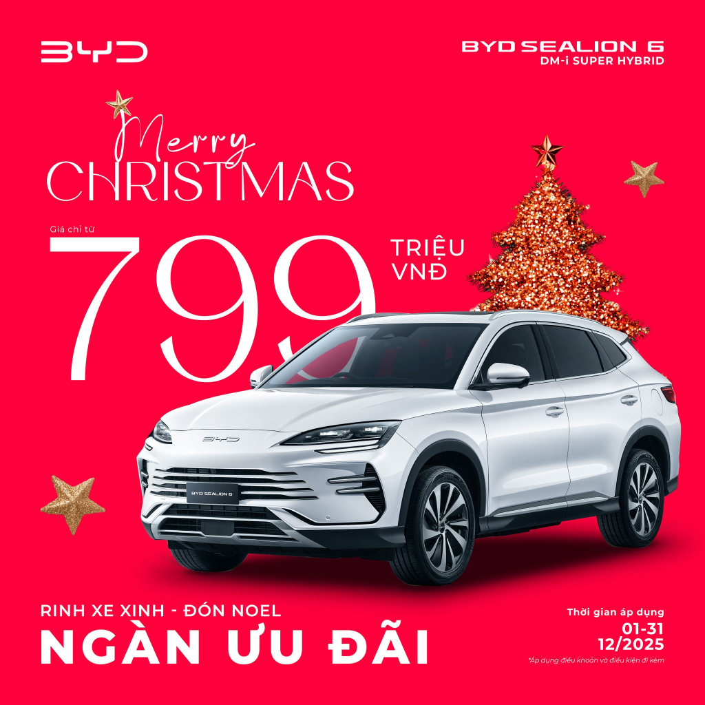 Ưu đãi 50% phí trước bạ BYD Sealion 6 tháng 12 tại BYD Vĩnh Phúc