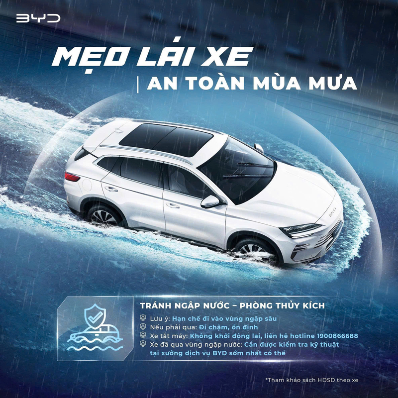 Hướng Dẫn Lái Xe Điện An Toàn Mùa Mưa Bão Từ BYD Vĩnh Phúc – Đại lý chính hãng của BYD tại Phú Thọ