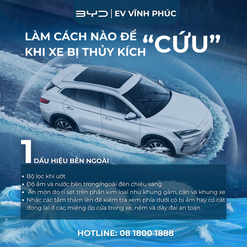 Làm Cách Nào Để “Cứu” Xe Khi Bị Thủy Kích? – Hướng Dẫn Từ BYD Vĩnh Phúc