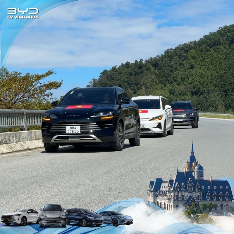BYD Vĩnh Phúc mang dàn xe điện – hybrid đỉnh cao lên đỉnh Tam Đảo | Trải nghiệm công nghệ V2L đầy ấn tượng giữa biển mây