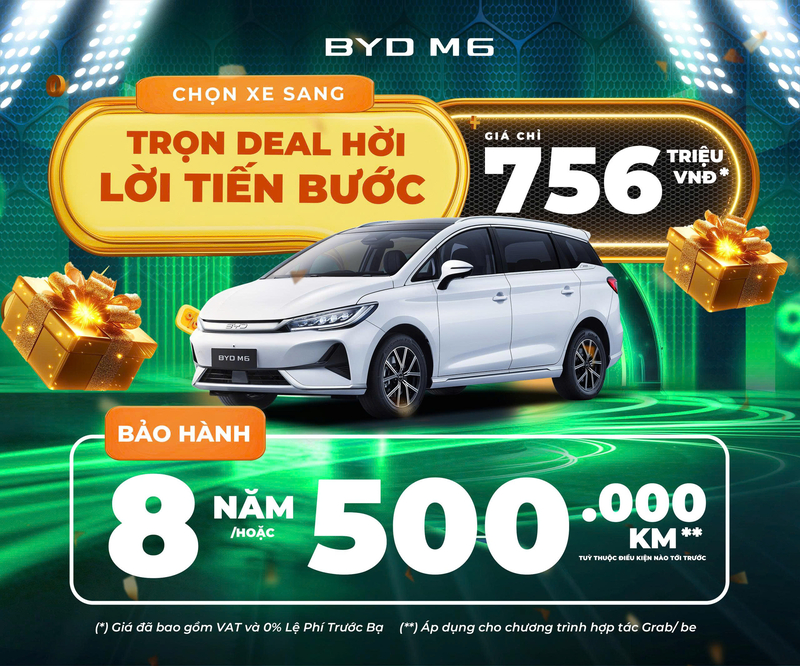 Chọn Xe Sang – Trọn Deal Hời – Lời Tiến Bước Với MPV điện BYD M6 – Lái thử ngay tại BYD Vĩnh Phúc